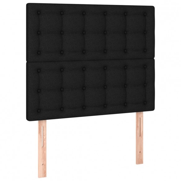 Cadre de lit et matelas et LED Noir 100x200 cm Tissu