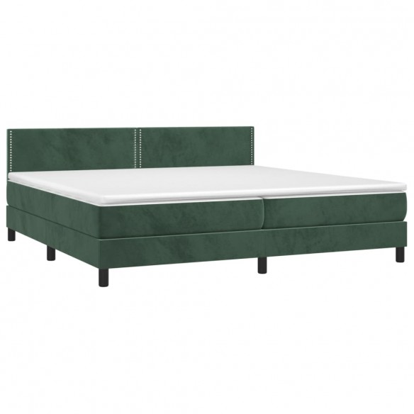 Cadre de lit avec matelas LED Vert foncé 200x200 cm