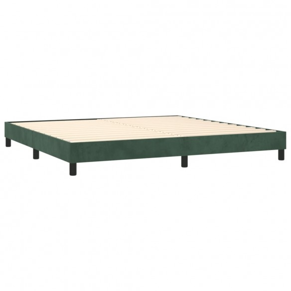 Cadre de lit avec matelas LED Vert foncé 200x200 cm