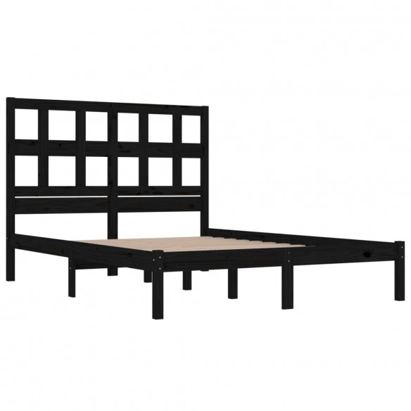 Cadre de lit Noir Bois massif 180x200 cm Super King