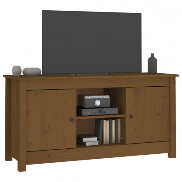 Meuble TV Marron miel 103x36,5x52 cm Bois de pin massif