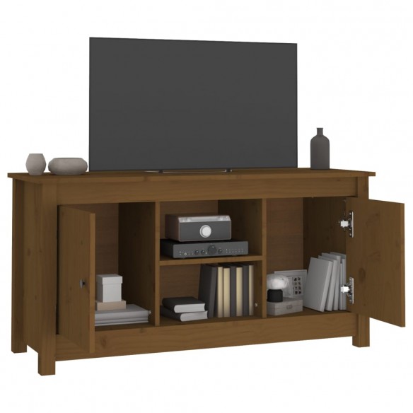 Meuble TV Marron miel 103x36,5x52 cm Bois de pin massif