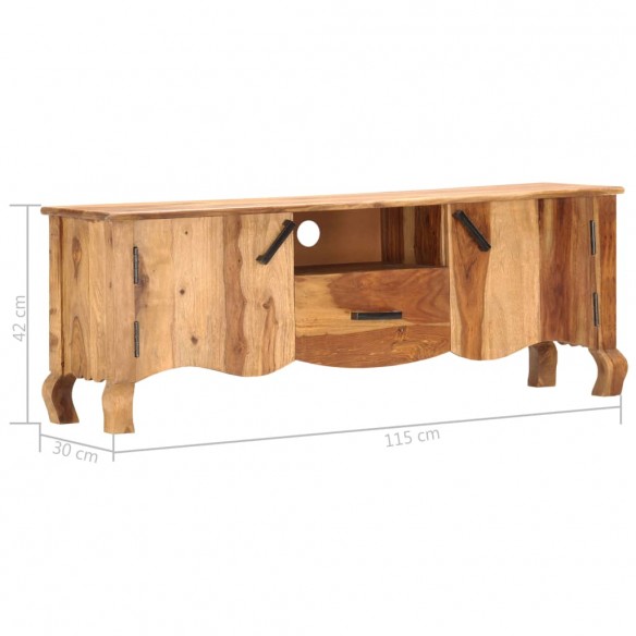 Meuble TV 115 x 30 x 42 cm Bois solide