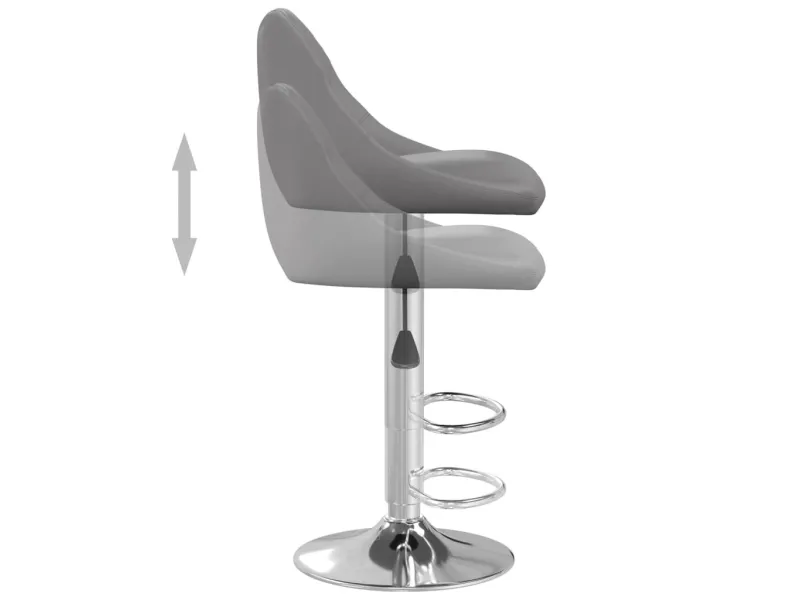 Tabourets de bar lot de 2 gris similicuir