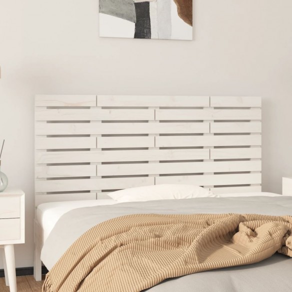 Tête de lit murale Blanc 141x3x63 cm Bois massif de pin