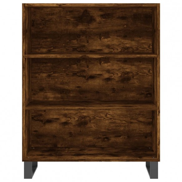 Buffet chêne fumé 69,5x32,5x180 cm bois d'ingénierie