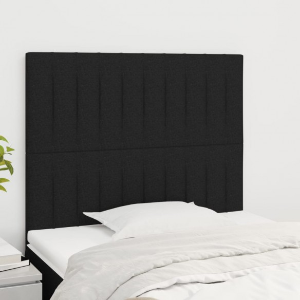 Têtes de lit 2 pcs Noir 100x5x78/88 cm Tissu