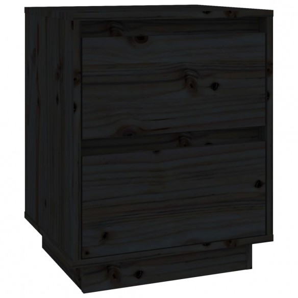 Table de chevet Noir 40x35x50 cm Bois de pin solide