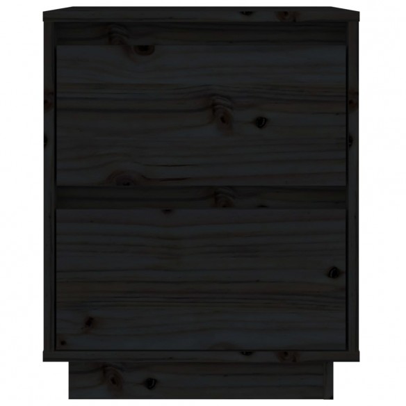 Table de chevet Noir 40x35x50 cm Bois de pin solide