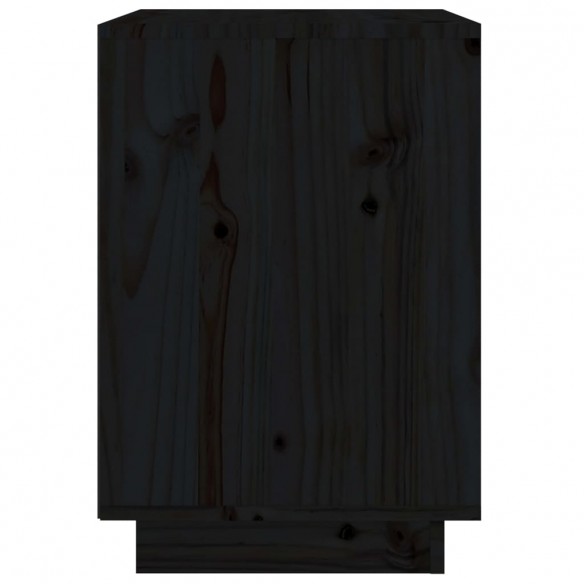 Table de chevet Noir 40x35x50 cm Bois de pin solide