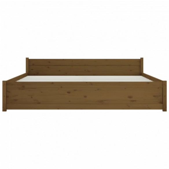 Cadre de lit Marron miel Bois massif 200x200 cm