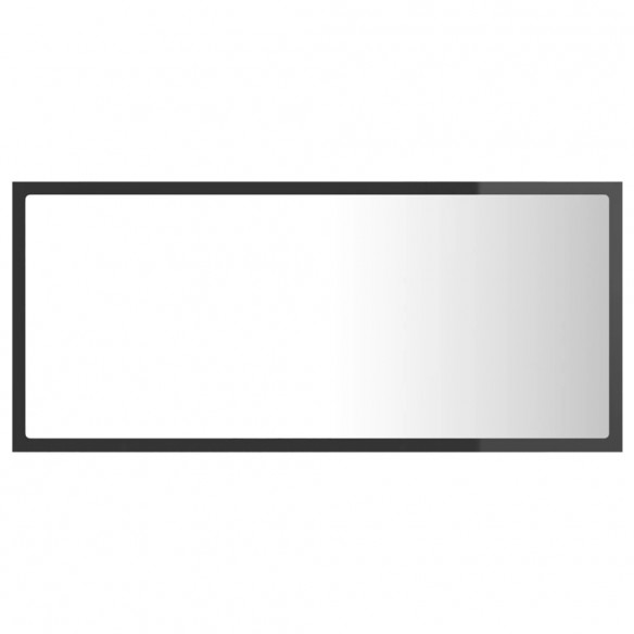 Miroir LED de salle de bain Gris brillant 90x8,5x37cm Acrylique