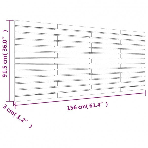 Tête de lit murale 156x3x91,5 cm Bois massif de pin