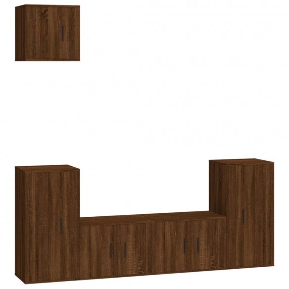 Ensemble de meubles TV 5 pcs Chêne marron Bois d'ingénierie