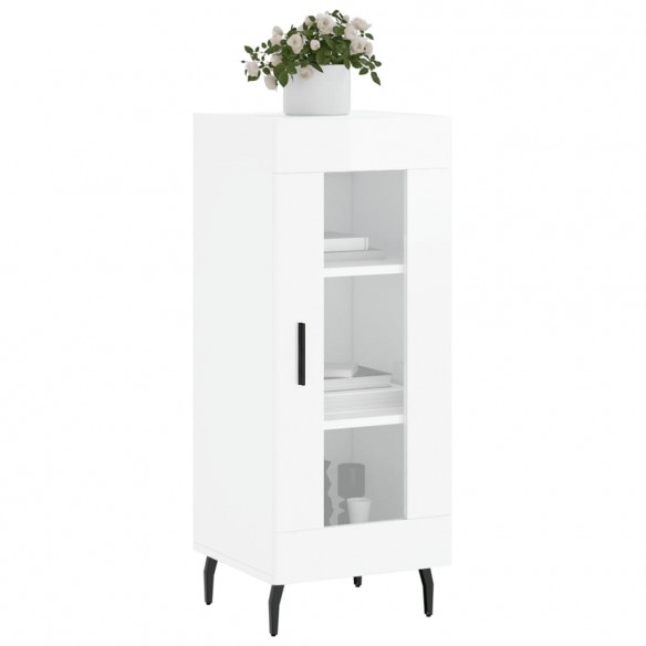 Buffet Blanc brillant 34,5x34x90 cm Bois d'ingénierie