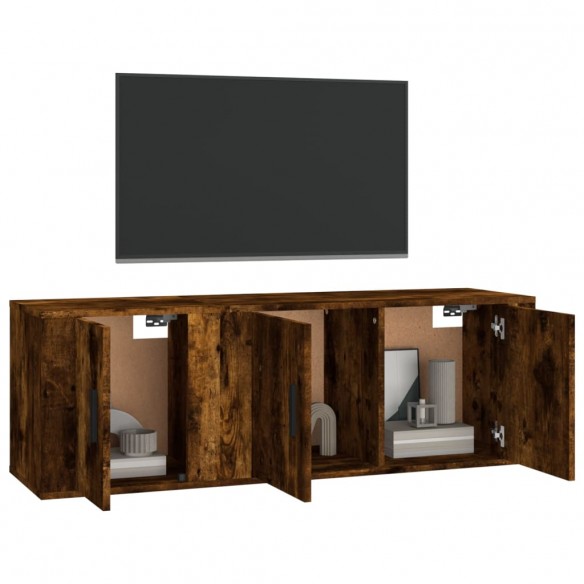 Ensemble de meubles TV 2 pcs Chêne fumé Bois d'ingénierie