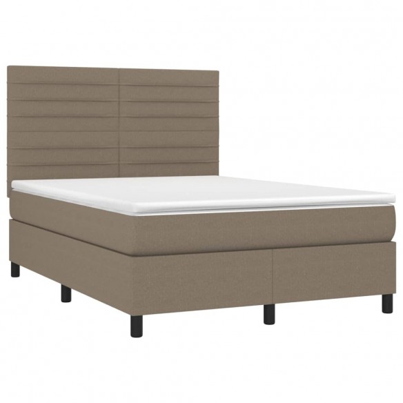 Cadre de lit avec matelas Taupe 140x200 cm Tissu