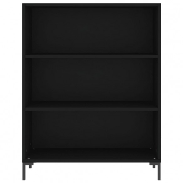 Bibliothèque noir 69,5x32,5x90 cm bois d'ingénierie