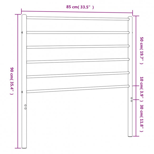 Tête de lit métal blanc 80 cm