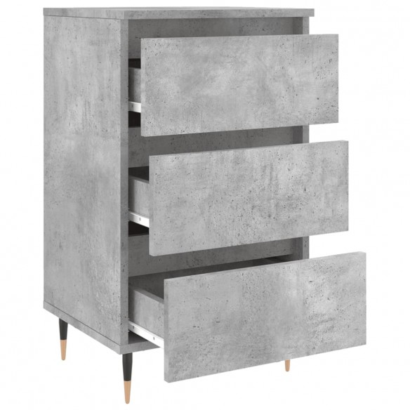 Table de chevet gris béton 40x35x69 cm bois d’ingénierie