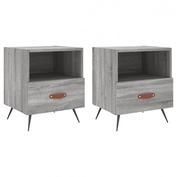 Tables de chevet 2 pcs sonoma gris 40x35x47,5 cm