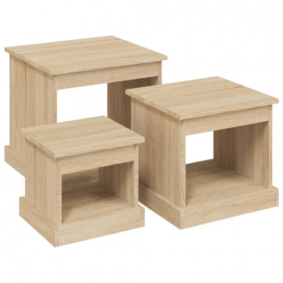 Tables basses 3 pcs chêne sonoma bois d'ingénierie