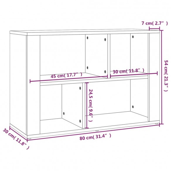 Buffet Blanc brillant 80x30x54 cm Bois d'ingénierie