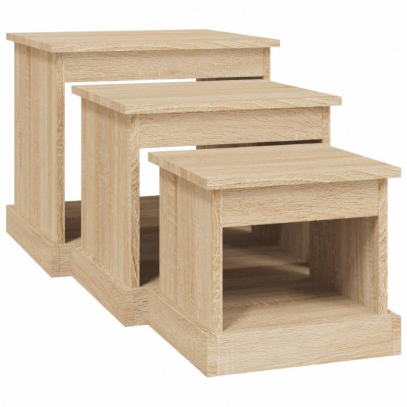 Tables basses 3 pcs chêne sonoma bois d'ingénierie