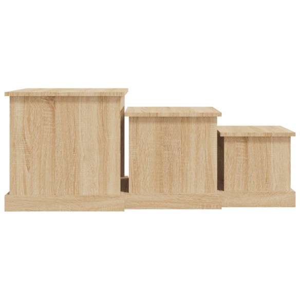 Tables basses 3 pcs chêne sonoma bois d'ingénierie