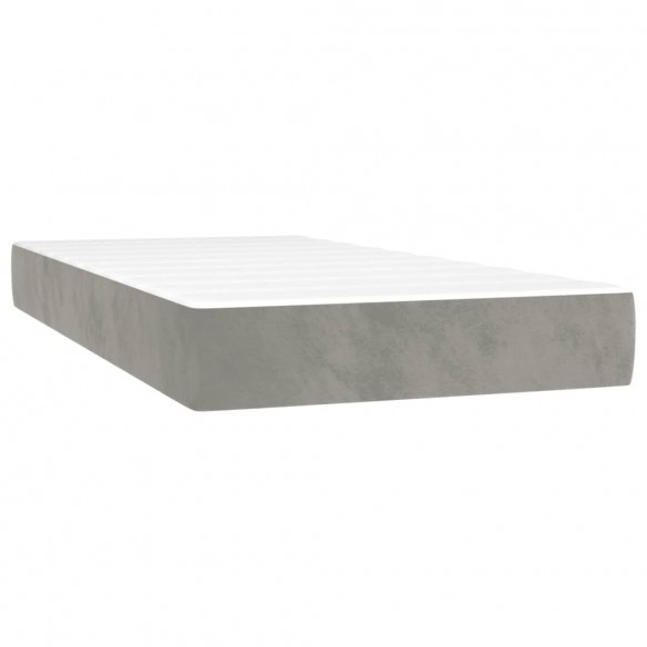 Cadre de lit avec matelas et LED Gris clair 80x200cm