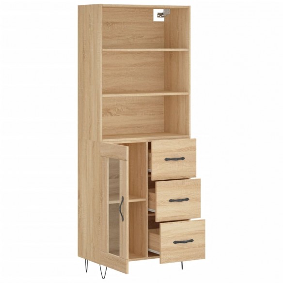 Buffet haut Chêne sonoma 69,5x34x180 cm Bois d'ingénierie