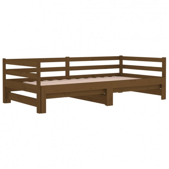 Lit coulissant Marron miel 2x(80x200) cm Bois de pin massif