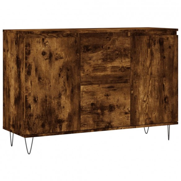 Buffet chêne fumé 104x35x70 cm bois d'ingénierie