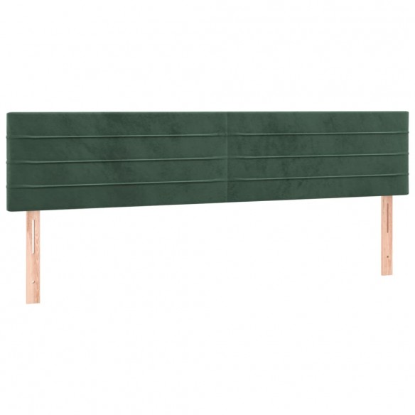 Cadre de lit et matelas Vert foncé 200x200cm Velours