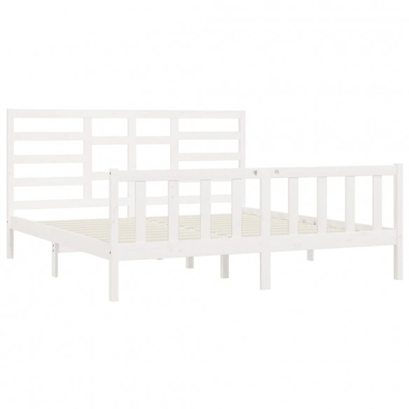 Cadre de lit Blanc Bois de pin massif 200x200 cm