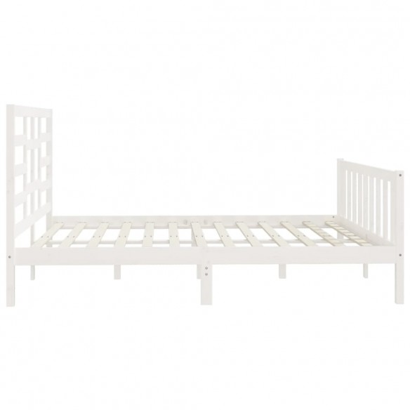 Cadre de lit Blanc Bois de pin massif 200x200 cm