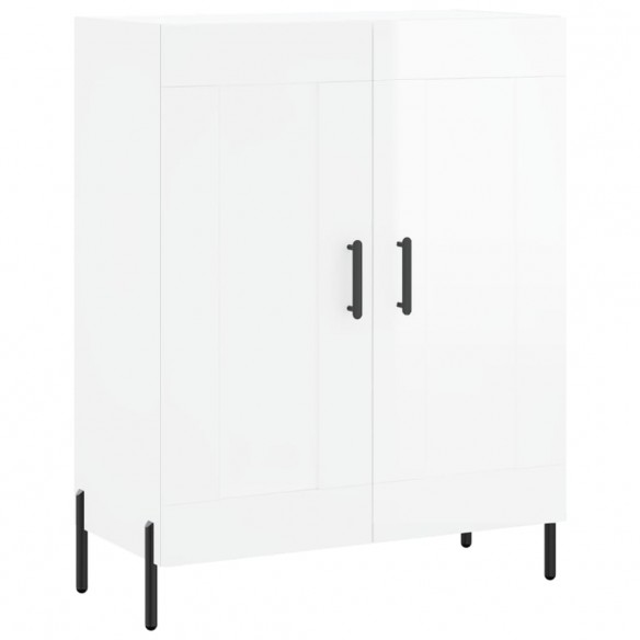 Buffet Blanc brillant 69,5x34x90 cm Bois d'ingénierie