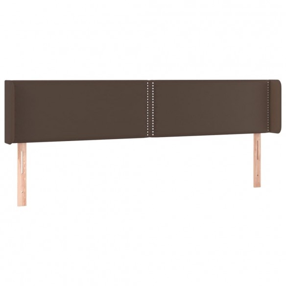 Tête de lit avec oreilles Marron 203x16x78/88 cm Similicuir