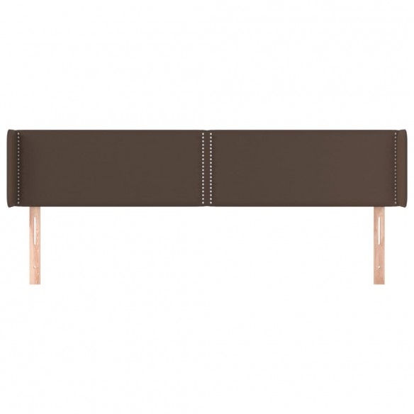 Tête de lit avec oreilles Marron 203x16x78/88 cm Similicuir