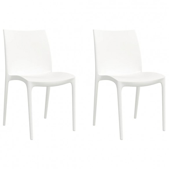 Chaises de jardin lot de 2 blanc 50x46x80 cm polypropylène