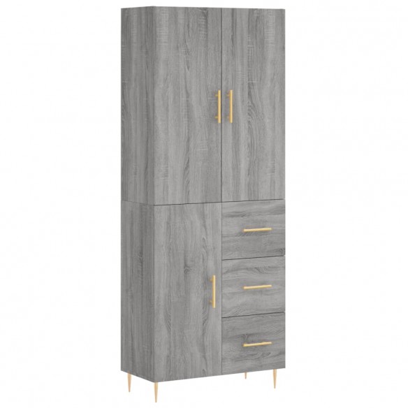 Buffet haut Sonoma gris 69,5x34x180 cm Bois d'ingénierie