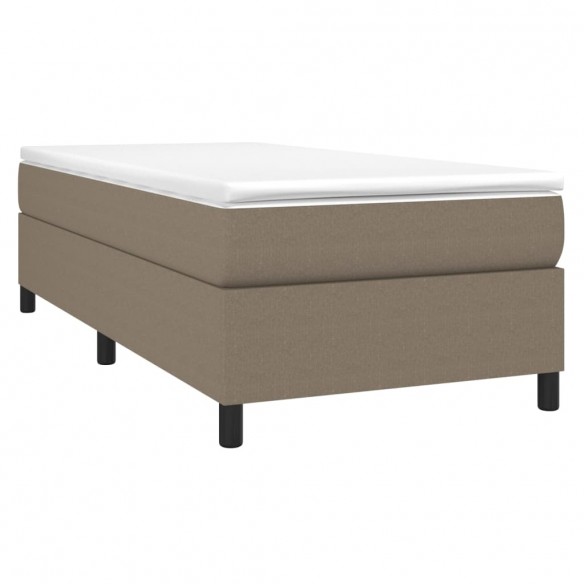 Cadre de lit avec matelas Taupe 100x200 cm Tissu