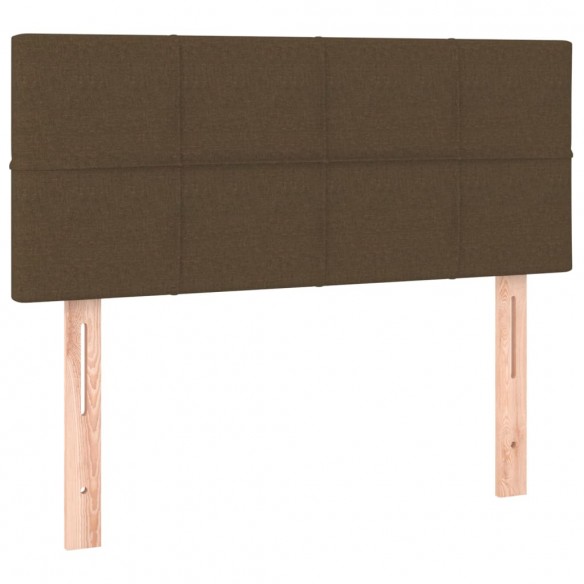 Cadre de lit et matelas et LED Marron foncé 90x200cm