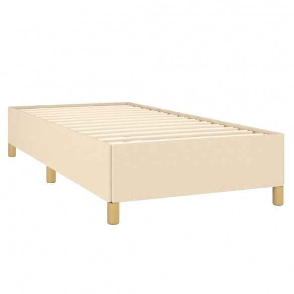 Cadre de lit avec matelas Crème 90x200 cm Tissu