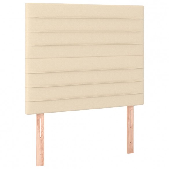 Cadre de lit avec matelas Crème 90x200 cm Tissu