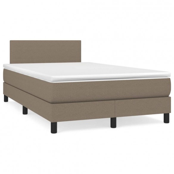 Cadre de lit avec matelas Taupe 120x200 cm Tissu