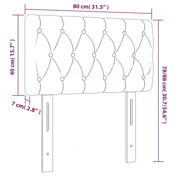 Tête de lit à LED Taupe 80x7x78/88 cm Tissu