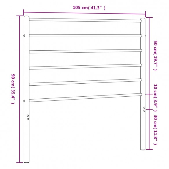 Tête de lit métal blanc 100 cm