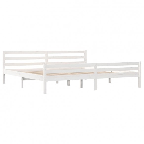 Cadre de lit Blanc Bois massif 200x200 cm