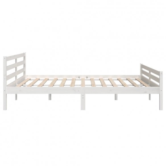 Cadre de lit Blanc Bois massif 200x200 cm